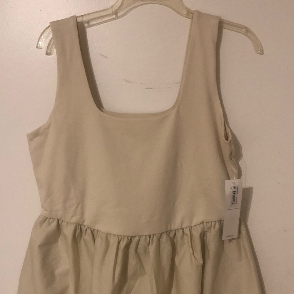 London Times Cream Sleeveless Midi Dress